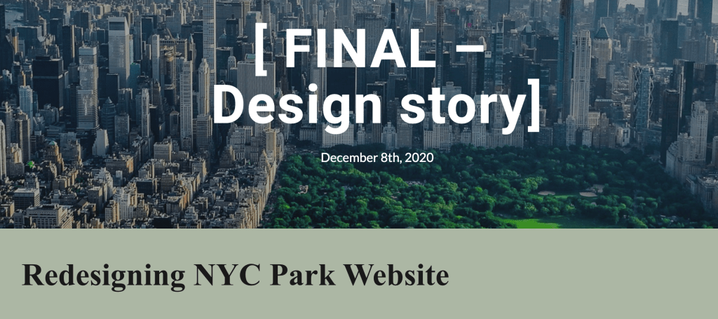 Redesigning NYC Park Website
